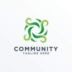 Community logo icon elements template. Community human logo template. Community health care.