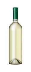 White wine bottle isolated on a transparent background