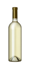 White wine bottle isolated on a transparent background