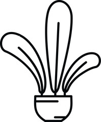 Leaf branch plant icon outline vector. Flowerpot art. Home indoor