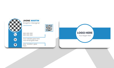  Clean And creative simple business card template, blue or black color