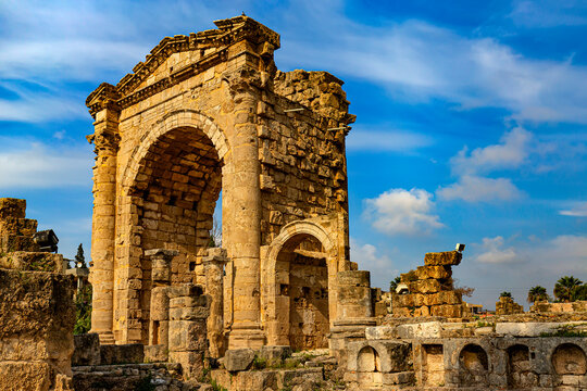 Lebanon. Ancient Tyre (UNESCO World Heritage Site) - Al-Bass Archaeological Site. The triumphal arch of Hadrian