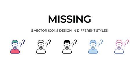 missing Icons Set vector Illustration.