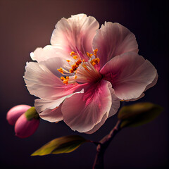 Pink Cherry Blossom Illustration created by Generative AI technology