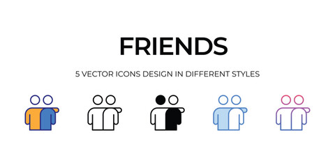 friends Icons Set vector Illustration.