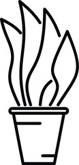 Art plant pot icon outline vector. Home indoor. Summer leaf