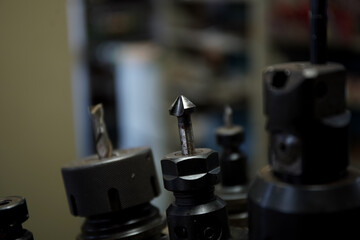 Fototapeta na wymiar Cutting tools used in machining centers 