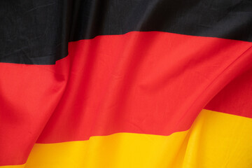 German flag fabric closeup as background