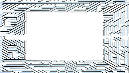 3d render. Abstract black wireframe on white bg. Ai geometric pattern of lines form frame with copy space, branches of calculations, nodes and intersections. Building solution by ai or neural network.