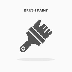 Brush Paint icon vector illustration glyph style. Great used for web, app, digital product, presentation, UI and many more.