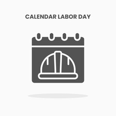 Calendar Labor Day icon vector illustration glyph style. Great used for web, app, digital product, presentation, UI and many more.