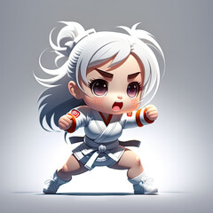 A cute karate girl - Generated by Generative AI