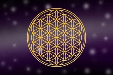 flower of life on atmospheric background