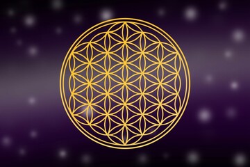 flower of life on atmospheric background