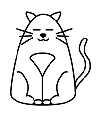 cat seated animal coloring