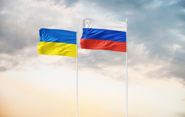 flag ukraine vs russia 365 day of russia invasion of ukraine 1 year war