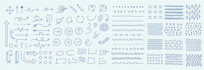 School sketch arrows set