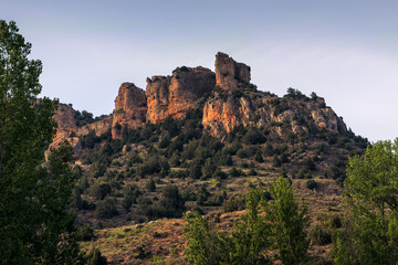 Fototapeta na wymiar Big red rocks of Spain in the evening light.