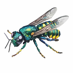 Watercolor Cuckoo Wasp Vector