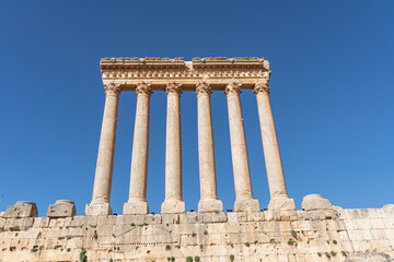 Ruins of the Jupiter Temple at Baalbek, Lebanon - obrazy, fototapety, plakaty