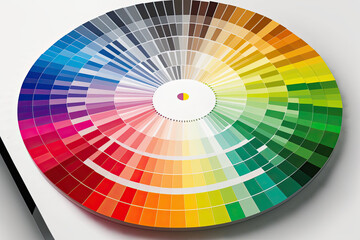 Obraz premium Designer multi-color swatch palette colour guide chart spectrum isolated, color, rainbow, circle, wheel, spectrum, design, palette, vector, colorful, chart, illustration, cmyk, paint, art, colour, 