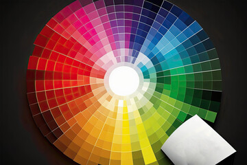 Obraz premium Designer multi-color swatch palette colour guide chart spectrum isolated, color, rainbow, circle, wheel, spectrum, design, palette, vector, colorful, chart, illustration, cmyk, paint, art, colour, 