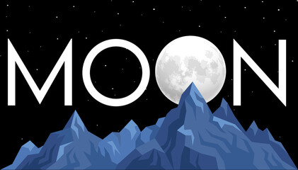 Luna con monta&ntilde;as