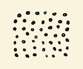 Black sketch dots set