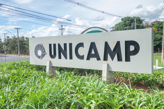 Campinas-sp,brasil-February 05,2023 sign of unicamp,state univercity of campinas