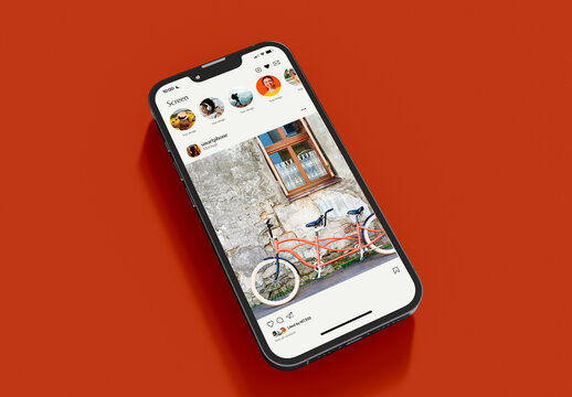 Smartphone Social Media Screen Mockup