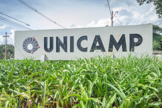 Campinas-sp,brasil-February 05,2023 sign of unicamp,state univercity of campinas