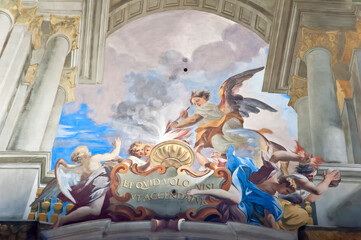 Painting detail at the ceiling of Sant'Ignazio di Loyola in Campo Marzio