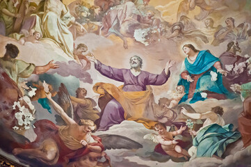 Painting detail at the ceiling of Sant'Ignazio di Loyola in Campo Marzio