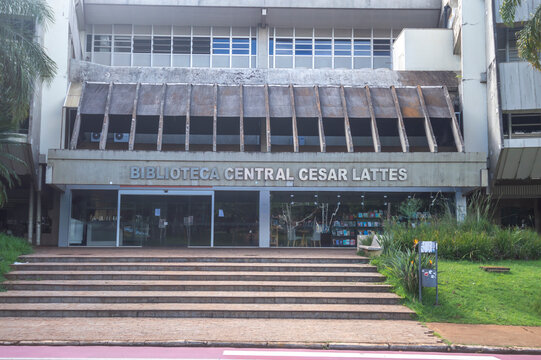 Campinas-sp,brasil-February 05.2023 unicamp,central library cesar lattes,translation "central library cesar lattes"