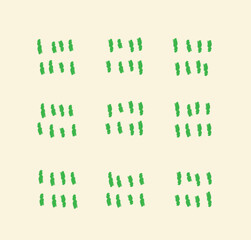 Green sketch scribbles set