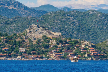 Fototapeta na wymiar Simena, which is Kaleköy, is a small Lycian coastal city.