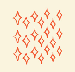 Red sketch rhombus set