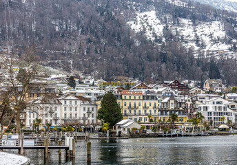 Naklejka premium view of the city, Switzerland