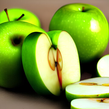 sliced apples on background