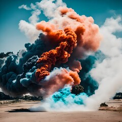abstract background of colorful smoke cloud, generative art by A.I.