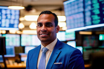 Obraz premium A Successful Businessperson in the Dynamic Trading Atmosphere Generative AI Photo