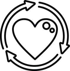 Heart trust icon outline vector. Core values. Company passion