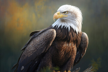 Obraz premium American bald eagle. Generative AI.