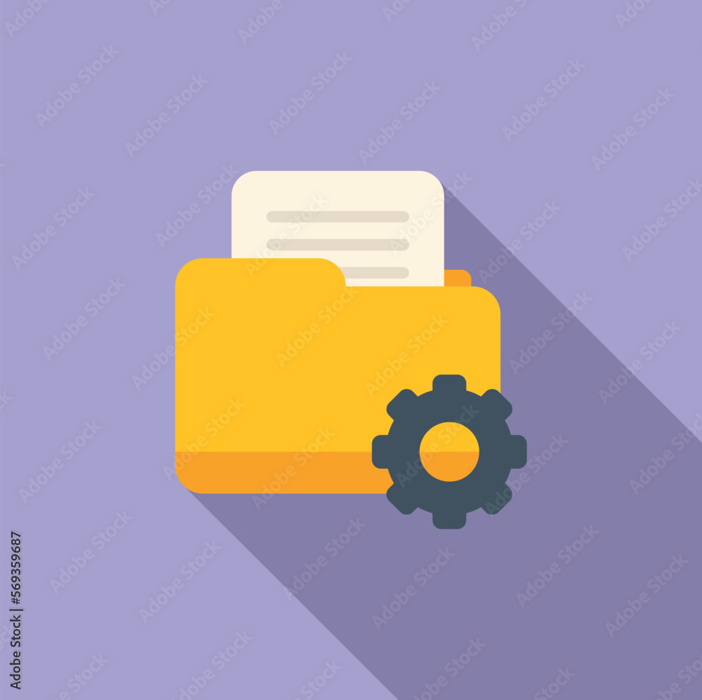 Poster folder technical document icon flat vector. manual page. report help
