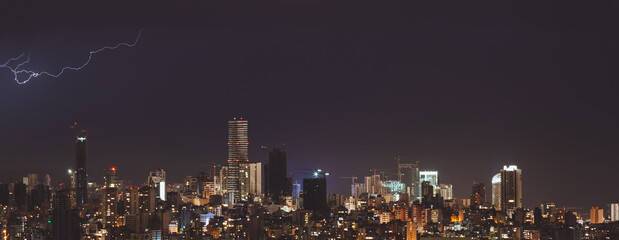 Fototapeta premium Beautiful City at Night. Beirut, Lebanon