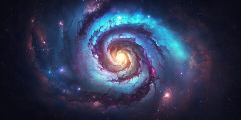 Spiral Galaxy Space Pattern Background. Generative AI.