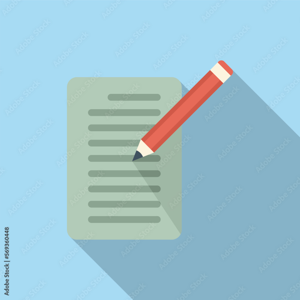 Poster write technical document icon flat vector. paper manual. help project