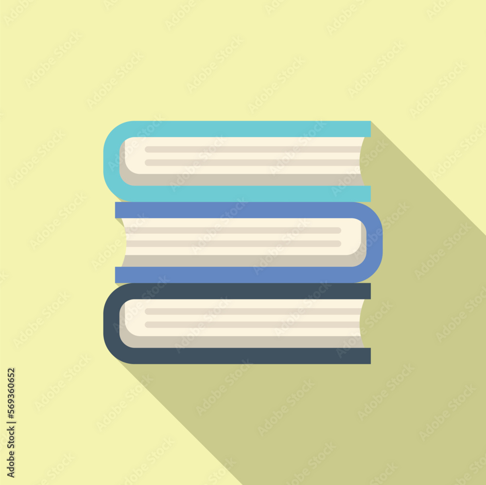 Poster technical book stack icon flat vector. data support. report help