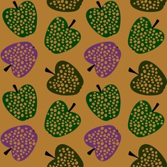 Cartoon fruit seamless apples and polka dots pattern for wrapping paper and kids clothes print and fabrics