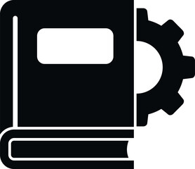 Gear book icon simple vector. Business paper. Report page